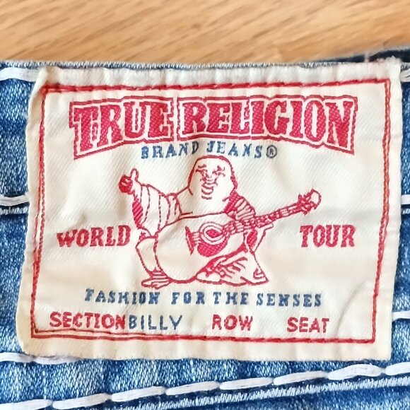 True Religion Vintage Billy Super T Straight Leg Low Rise Jean Size 28 - Picture 3 of 9